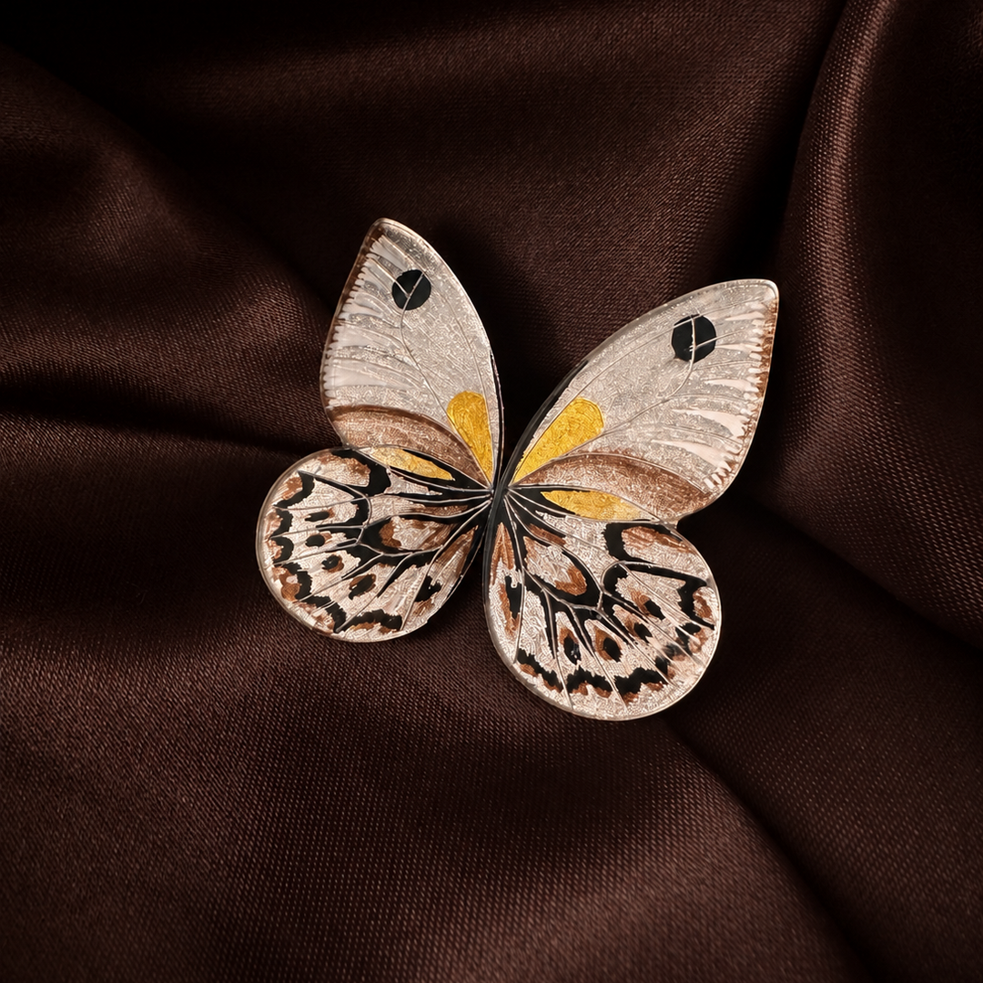 Aros Ilustración Mariposa Chilena plateada M 5cm