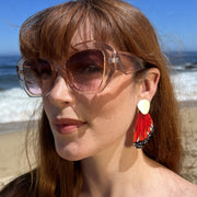 Aros Ilustración Ala Grande Mariposa Monarca con Uñeta de Plata