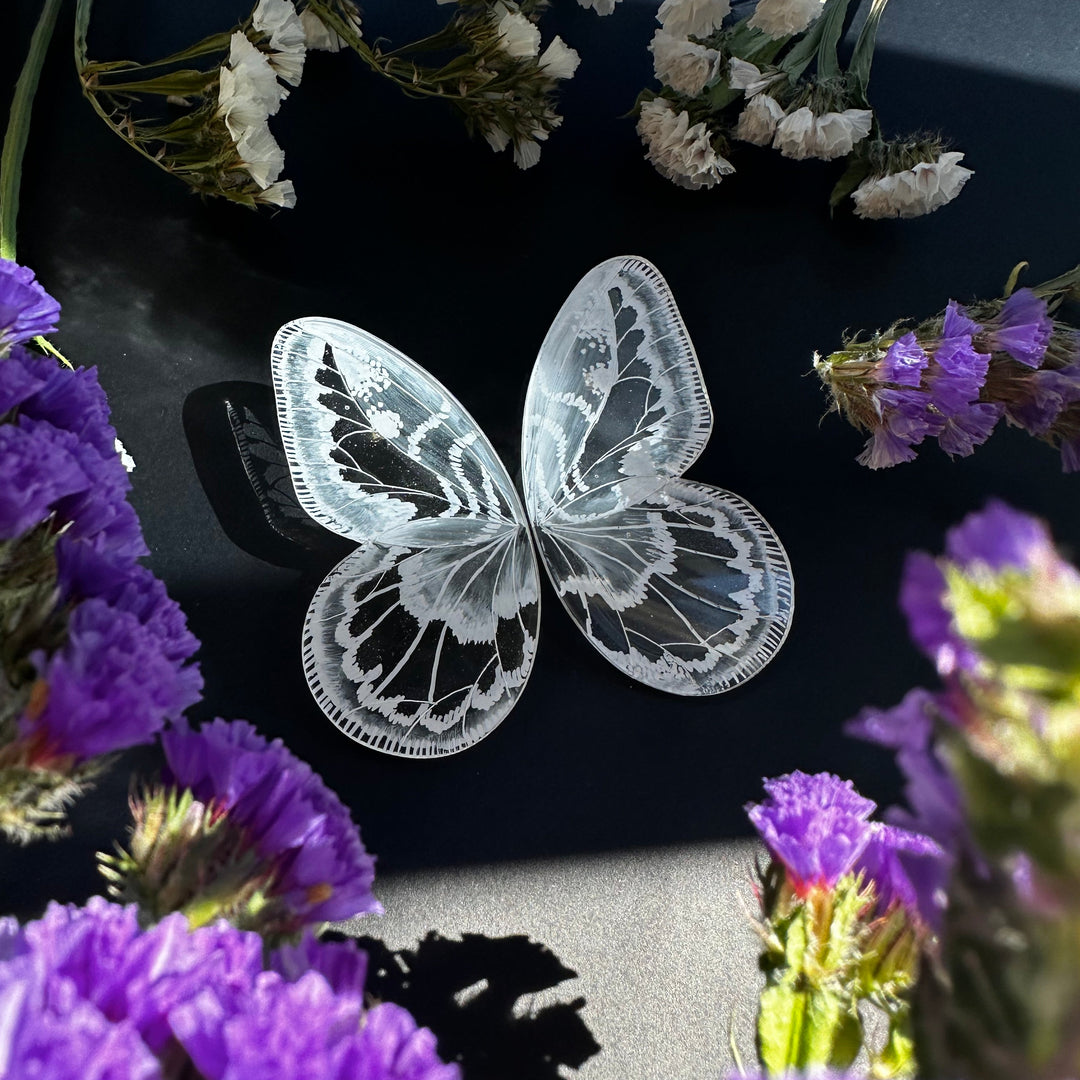 Aros Mariposa Encaje M. 5cm