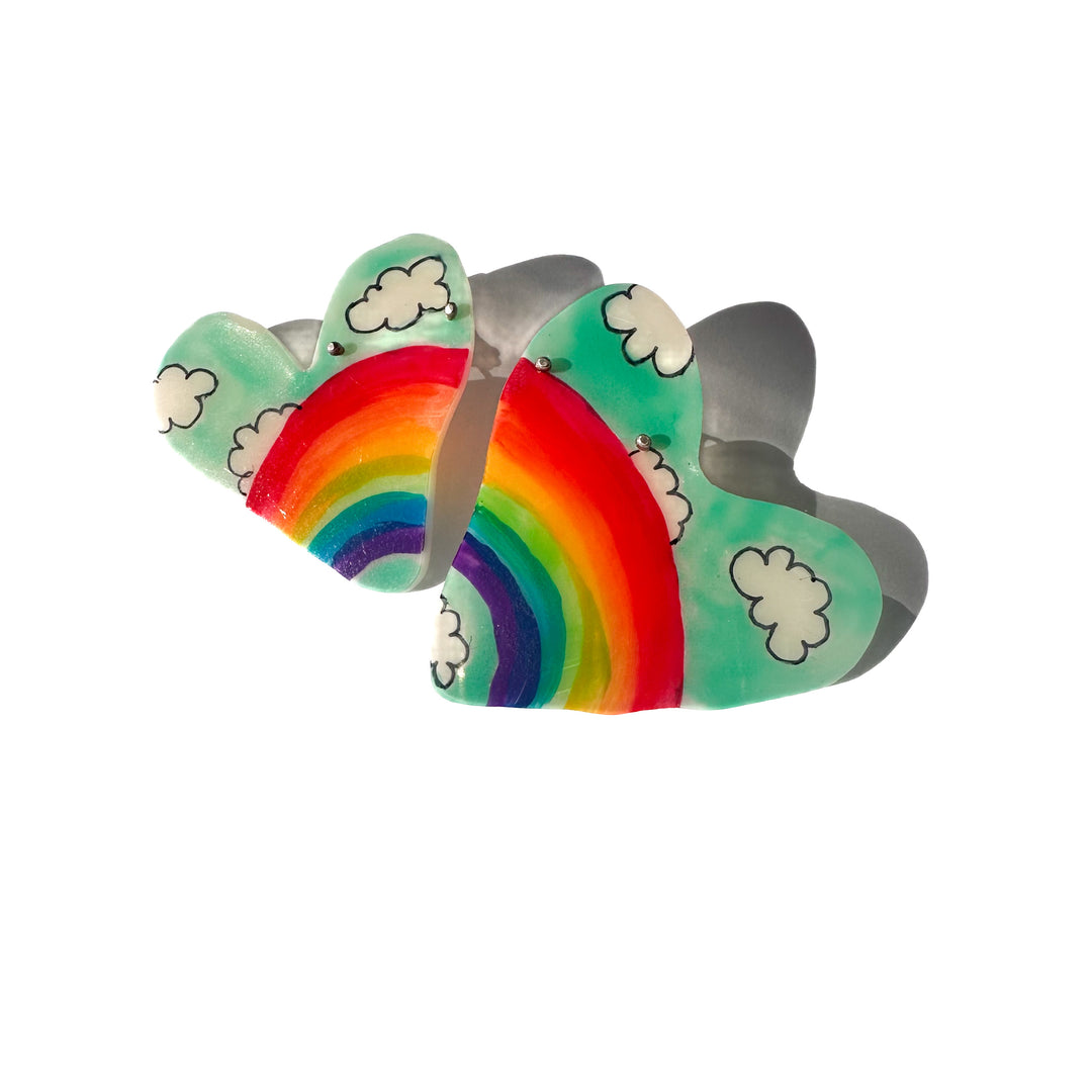 Rainbow Heart Hoops 7❤️🌈