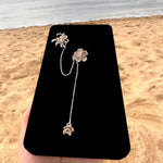 Load image into Gallery viewer, Silver solitaire cuff pistil and chain earrings