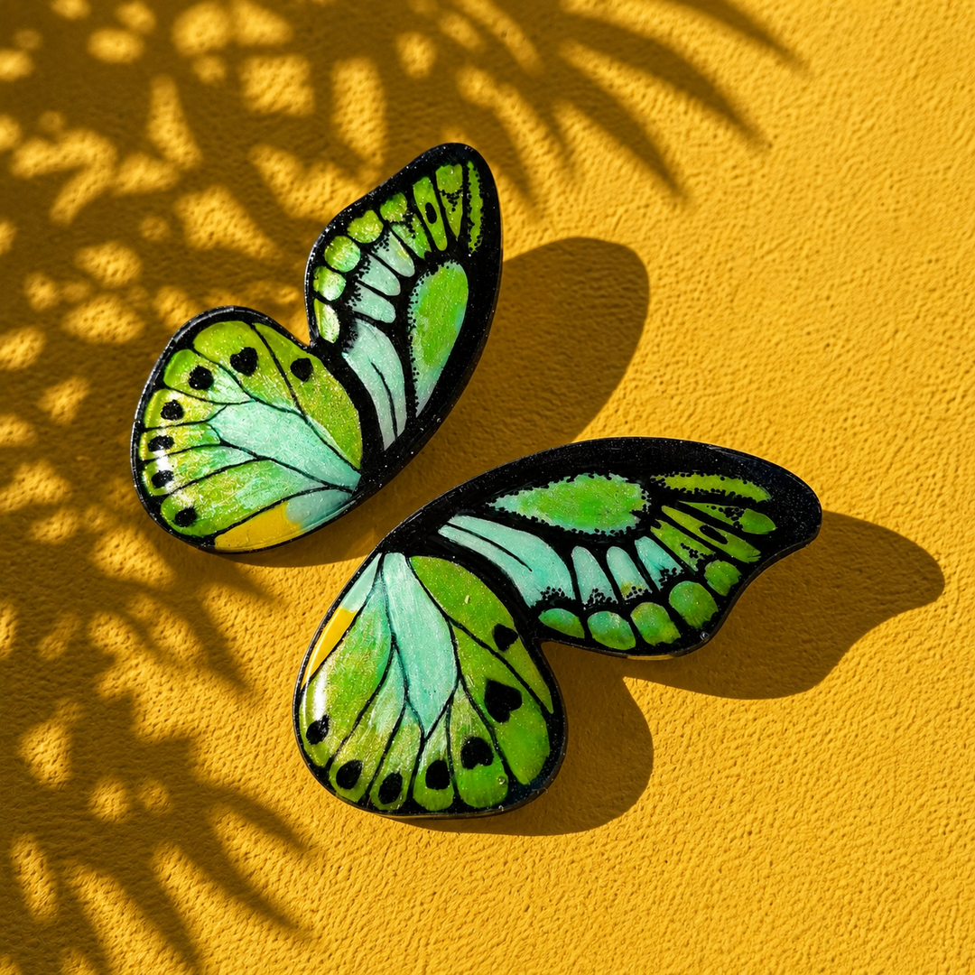 Aros Ilustración Media Mariposa Ala de Pájaro XL con pin
