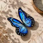 Load image into Gallery viewer, Aros ilustración Mariposa Morpho M en punta con pin