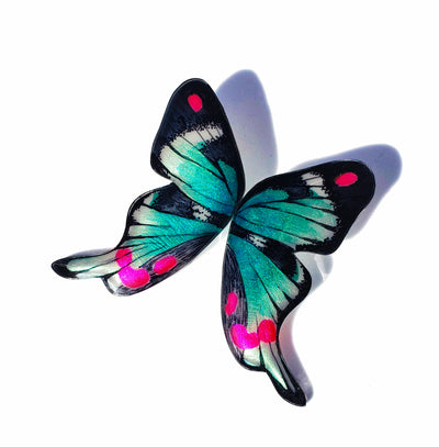 Aros Ilustración Media Mariposa Periander Verde con Pin