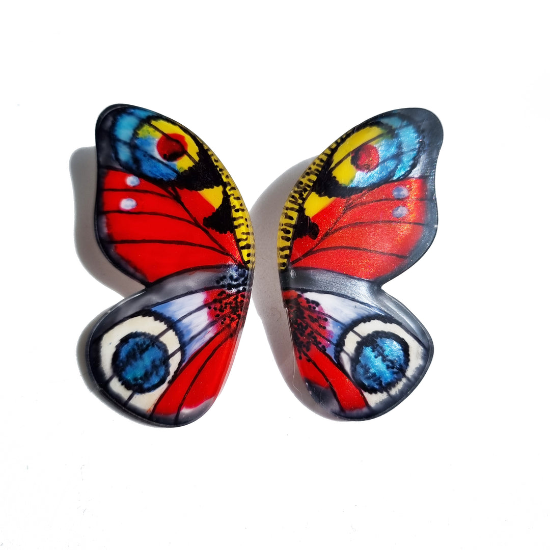 Aros Ilustración Media Mariposa Pavo Real M con pin