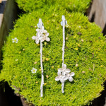 Load image into Gallery viewer, Botanical Earrings Twig in Flower Silver

