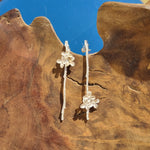 Load image into Gallery viewer, Botanical Earrings Twig in Flower Silver
