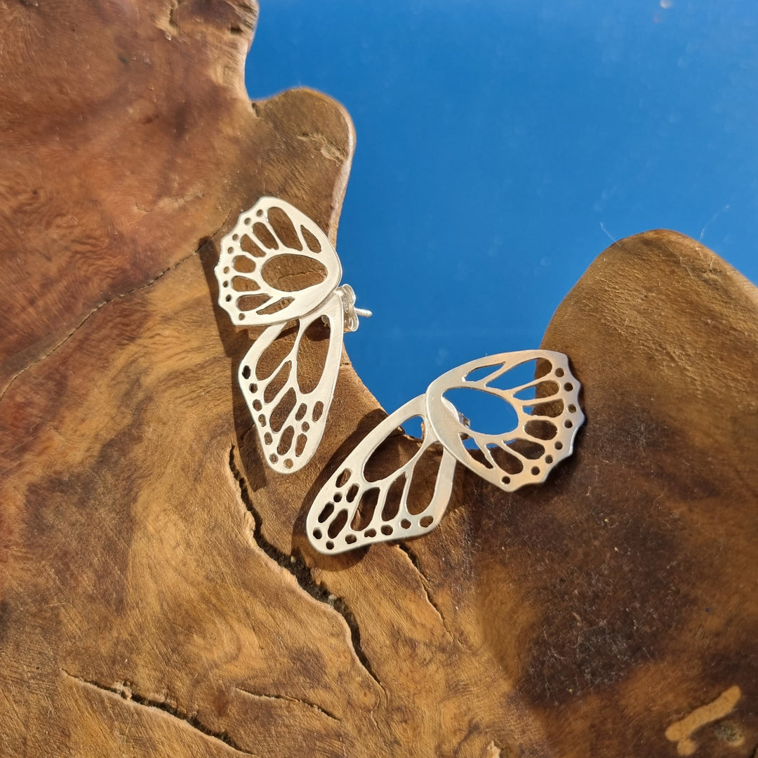 Openwork Silver Butterfly Earrings