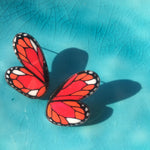 Load image into Gallery viewer, Medium Monarch Butterfly Illustration Hoops with Pin