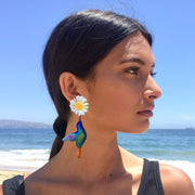 Aros Ilustración Picaflor Margarita y pin