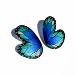 Load image into Gallery viewer, Hoops Illustration Half Morpho Butterfly Medium with pin
