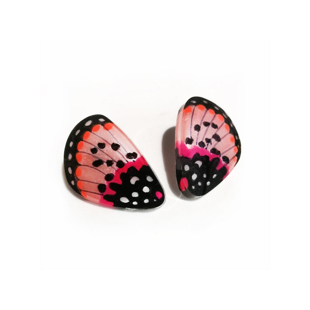 Mini Acraea Butterfly Wing Illustration Earrings with pin