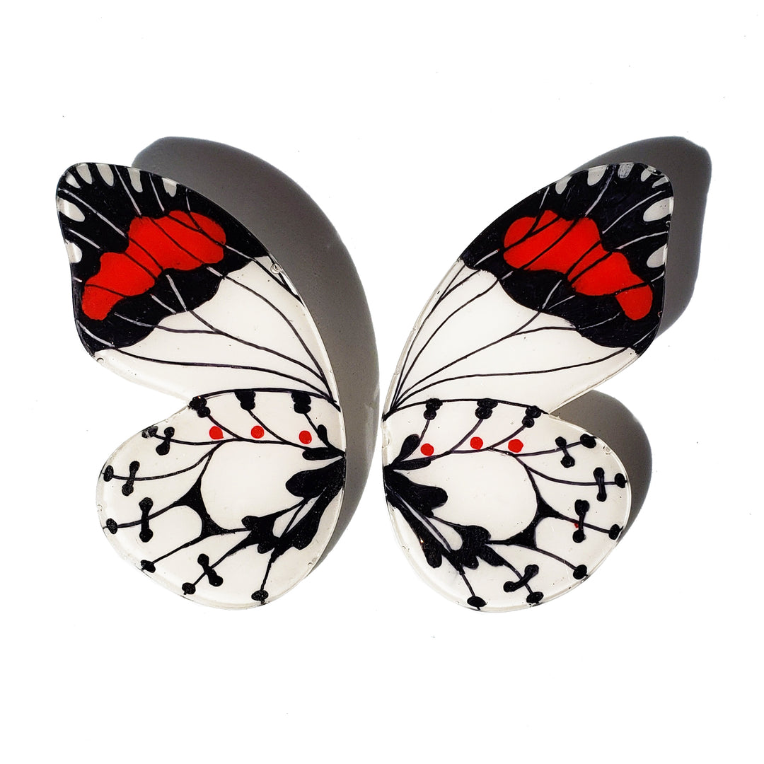 Eroessa XL Half Butterfly Illustration Hoops with pin