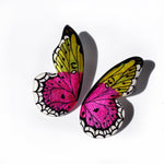 Load image into Gallery viewer, Hoops Illustration Half Butterfly M Fuchsia and Green with Pin