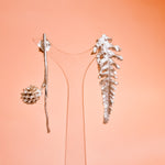 Load image into Gallery viewer, Silver Fern Twig Botanical Earrings
