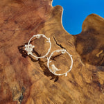 Load image into Gallery viewer, Silver Floral Arches Hoops