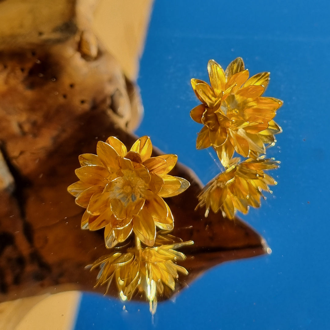 Aros Crisantemo baño Oro
