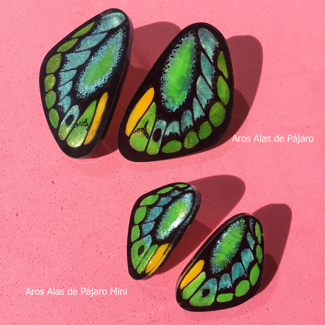 Mini Bird Wing Illustration Butterfly Earrings with pin