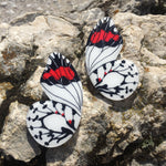 Load image into Gallery viewer, Eroessa XL Half Butterfly Illustration Hoops with pin
