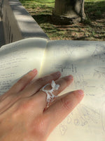 Load image into Gallery viewer, Reversible ring with secret. silver, adjustable