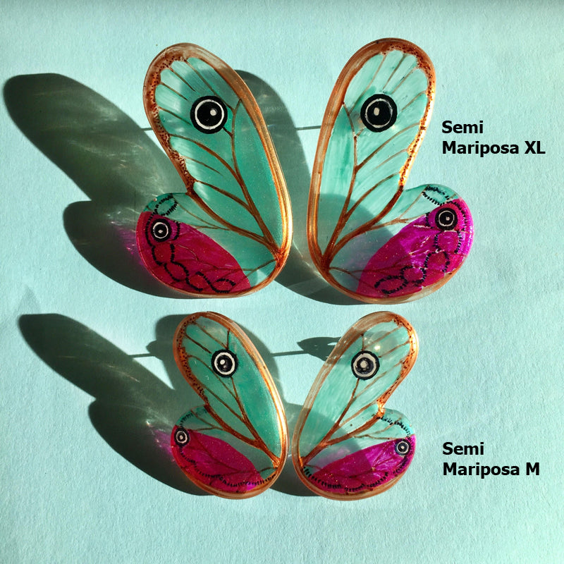 Illustration Half Crystal Butterfly Hoops M